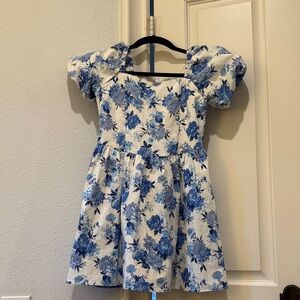 Art Class Blue Floral Kids Dress